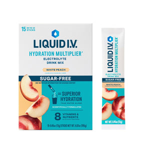 Liquid I.V. Sugar Free Hydration Multiplier Electrolyte Powder, White Peach, 0.45 oz