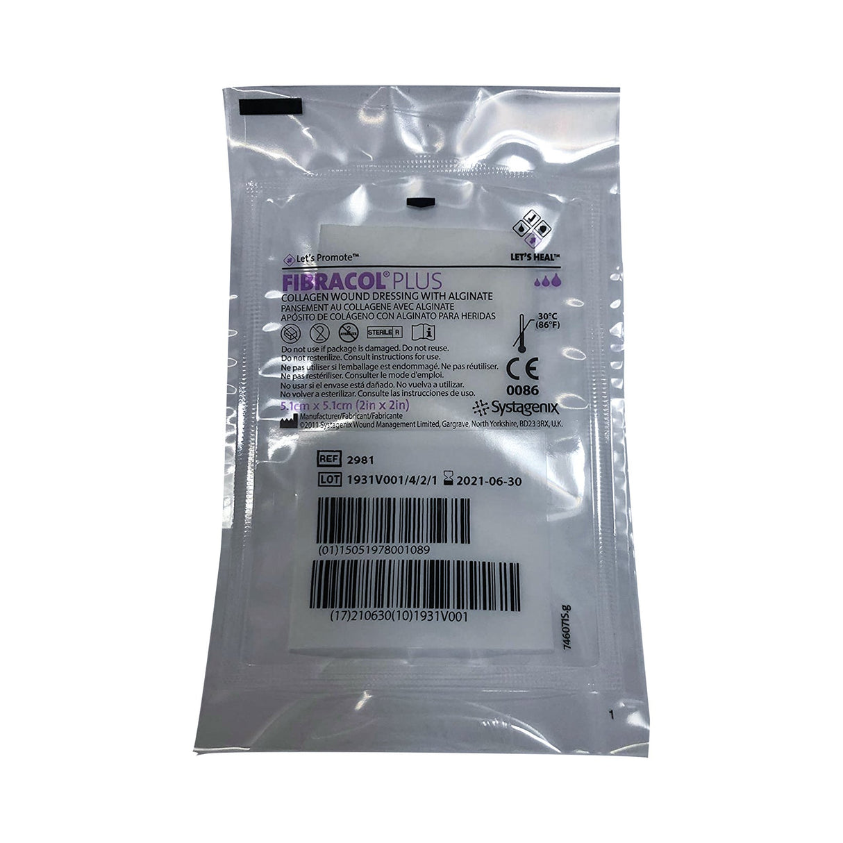 Systagenix Fibracol Plus Collagen/Alginate Dressing, 2 x 2 Inch