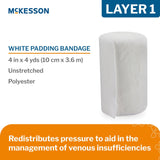 McKesson 4-Layer Compression Bandage System, Self-Adherent Closure, Tan / White, NonSterile, 30 to 40 mmHg - MCK1008 - LL Medico