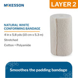 McKesson 4-Layer Compression Bandage System, Self-Adherent Closure, Tan / White, NonSterile, 30 to 40 mmHg - MCK1008 - LL Medico