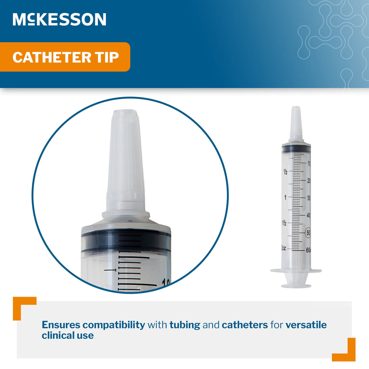 McKesson Irrigation Syringe, 60 mL, Catheter Tip, Plastic, Non-Sterile - MCK901 - LL Medico