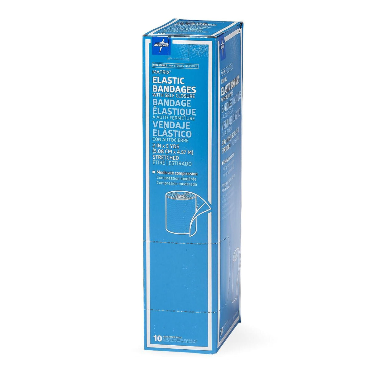 Matrix Elastic Bandage, Double Hook and Loop Closure, Natural, Cotton / Polyester, Nonsterile, Medium Compression, 5 Yard - LL Medico