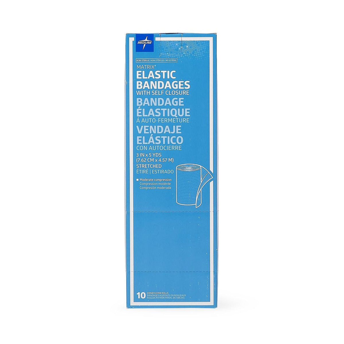 Matrix Elastic Bandage, Double Hook and Loop Closure, Natural, Cotton / Polyester, Nonsterile, Medium Compression, 5 Yard - LL Medico