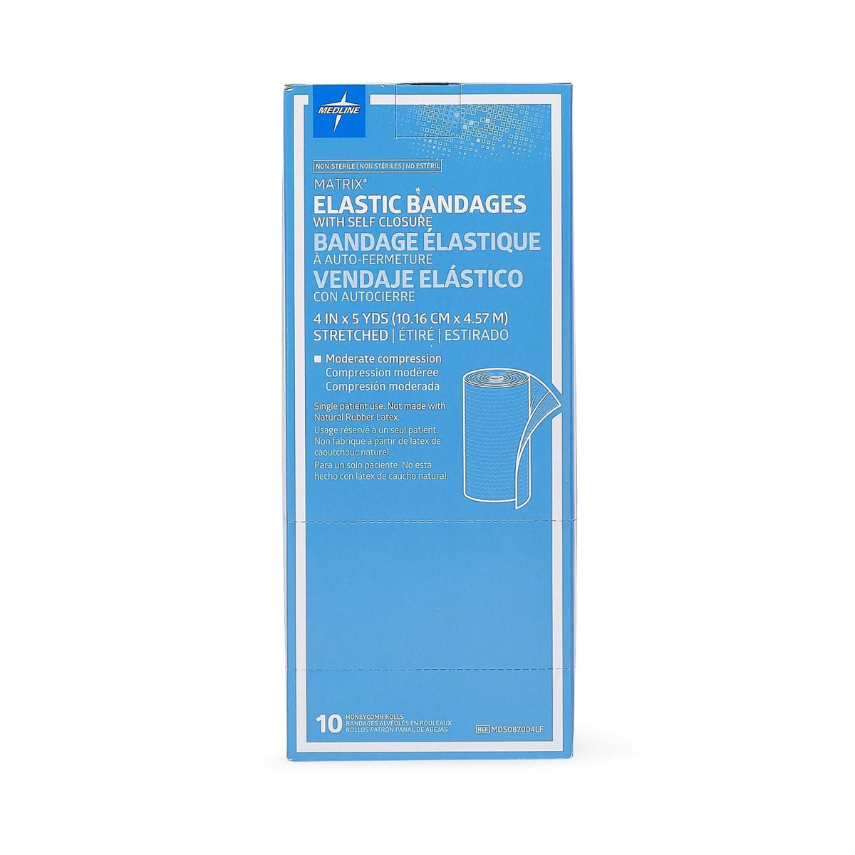 Matrix Elastic Bandage, Double Hook and Loop Closure, Natural, Cotton / Polyester, Nonsterile, Medium Compression, 5 Yard - LL Medico