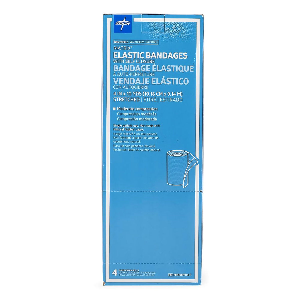 Medline Matrix, Elastic Bandage with Self-Closure, 4" x 10 yd, Tan, Cotton/Polyester, Non-Sterile - MDS087104LF - LL Medico