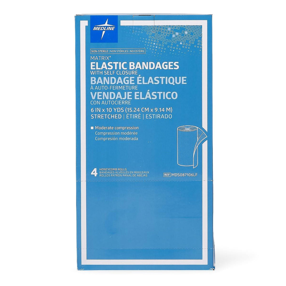 Matrix Elastic Bandage, Double Hook and Loop Closure, 6" x 10 yd, Natural, Cotton/Polyester, Nonsterile, Medium Compression - MDS087106LF-Single - LL Medico