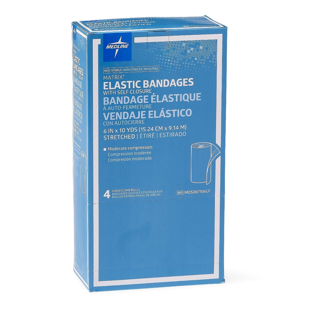 Matrix Elastic Bandage, Double Hook and Loop Closure, 6" x 10 yd, Natural, Cotton/Polyester, Nonsterile, Medium Compression - MDS087106LF-Single - LL Medico