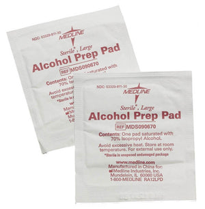 Medline Alcohol Prep Pads, Sterile, 70% Isopropyl Alcohol - MDS090735 - LL Medico