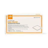 Medline Acetone-Free Nail Polish Remover Pads, Box of 100