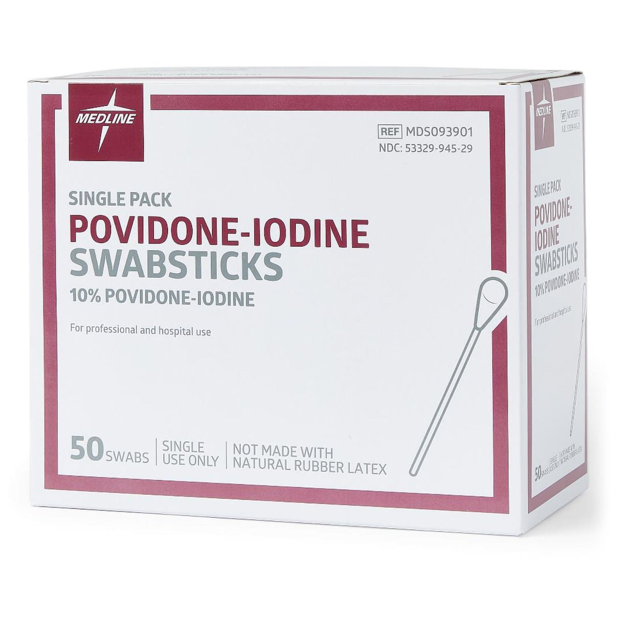 Medline Povidone-Iodine Swabsticks, 10%, Single Use