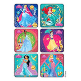 Disney Princesses Stickers, Glitter, 2.5" x 2.5" - MED1629 - LL Medico