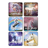 Kids Love Stickers, Fantasy Unicorns Stickers, 2.5" x 2.5" - MED2956 - LL Medico