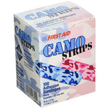 American White Cross Stat Strip Kid Design (Blue / Pink Camo) Adhesive Strip