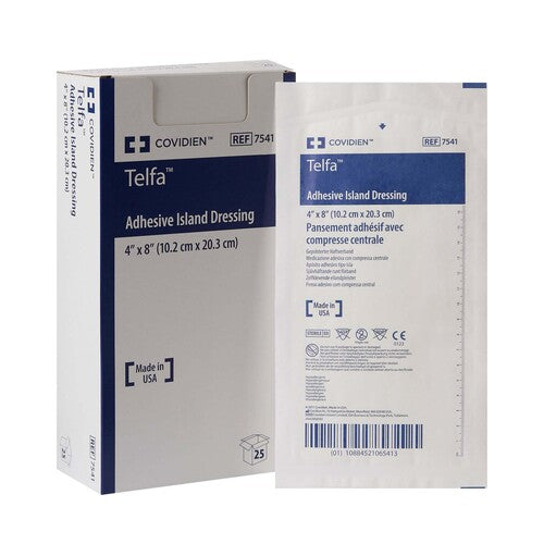 Telfa White Adhesive Dressing, 4 x 8 Inch