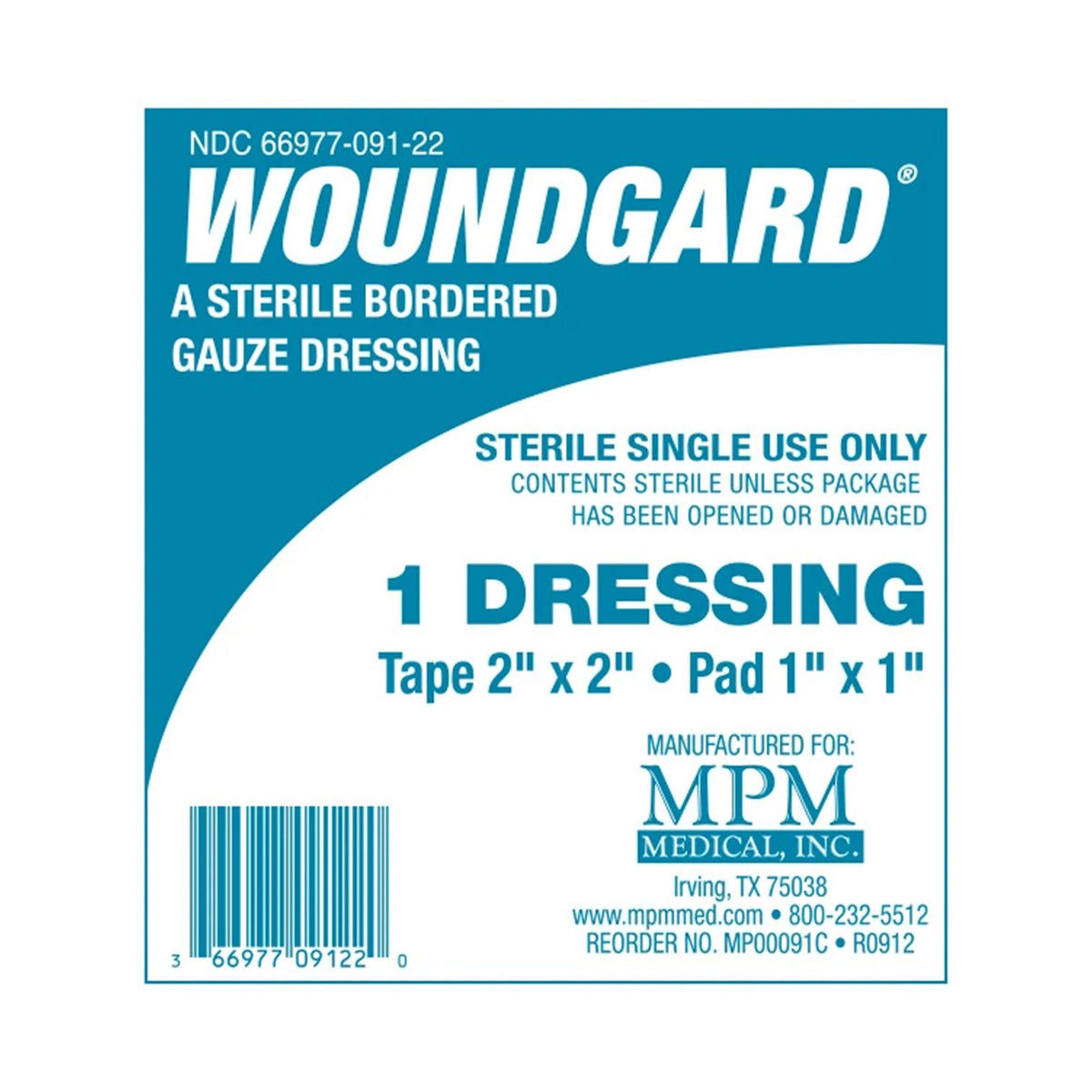 WoundGard Adhesive Dressing, Island Dressing, 2 x 2", White, Gauze, Sterile - MP00091C-Single - LL Medico