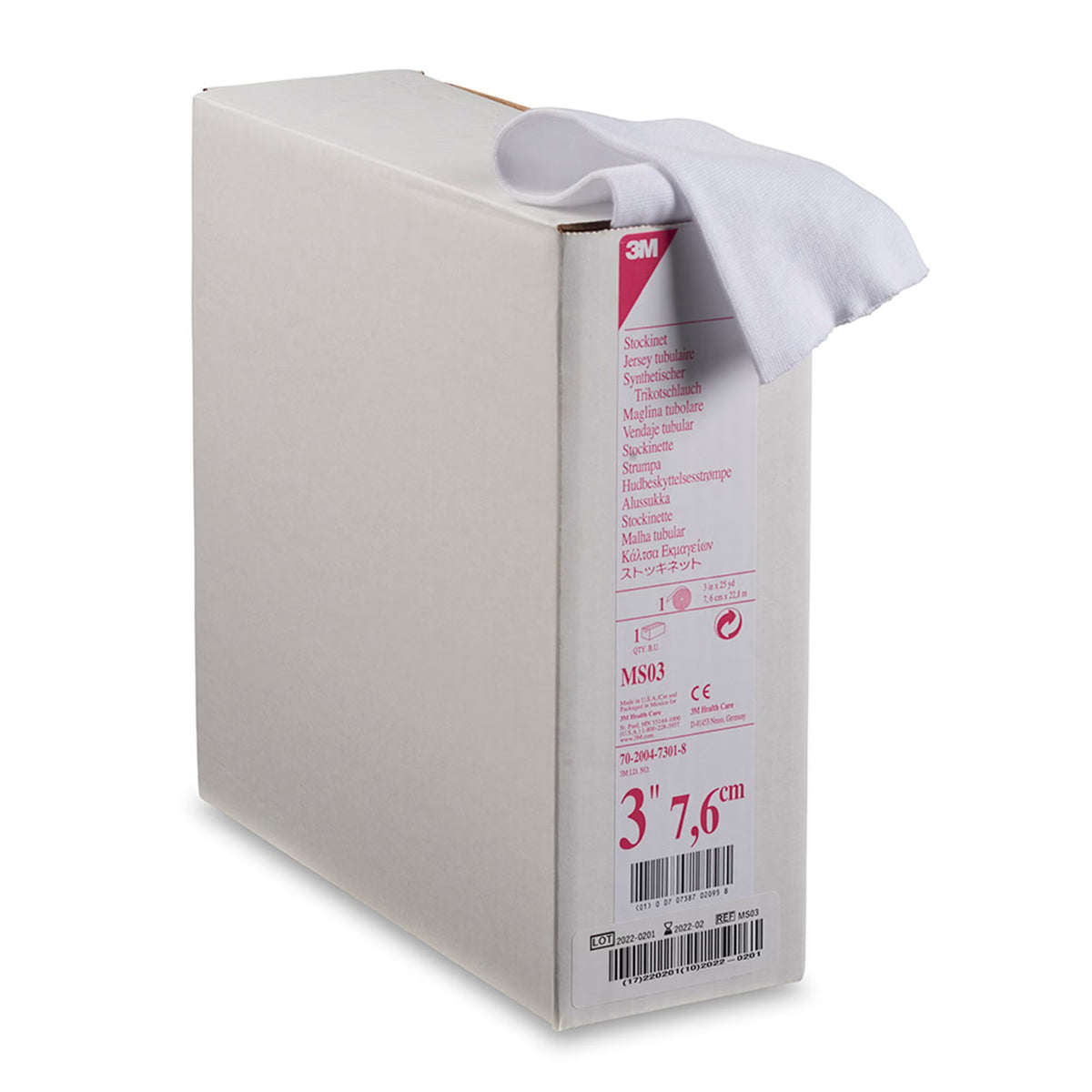 3M Synthetic Cast Stockinette, Tubular Undercast, White, Polyester, Non-Sterile, 25 Yard - LL Medico