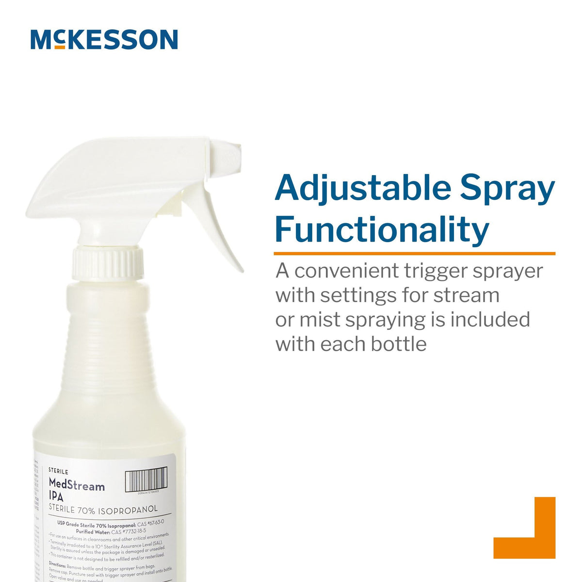 McKesson Surface Disinfectant Cleaner, Alcohol Based, Liquid, 16 oz Trigger Spray Bottle, Alcohol Scent, Sterile - MS16IPAST - LL Medico