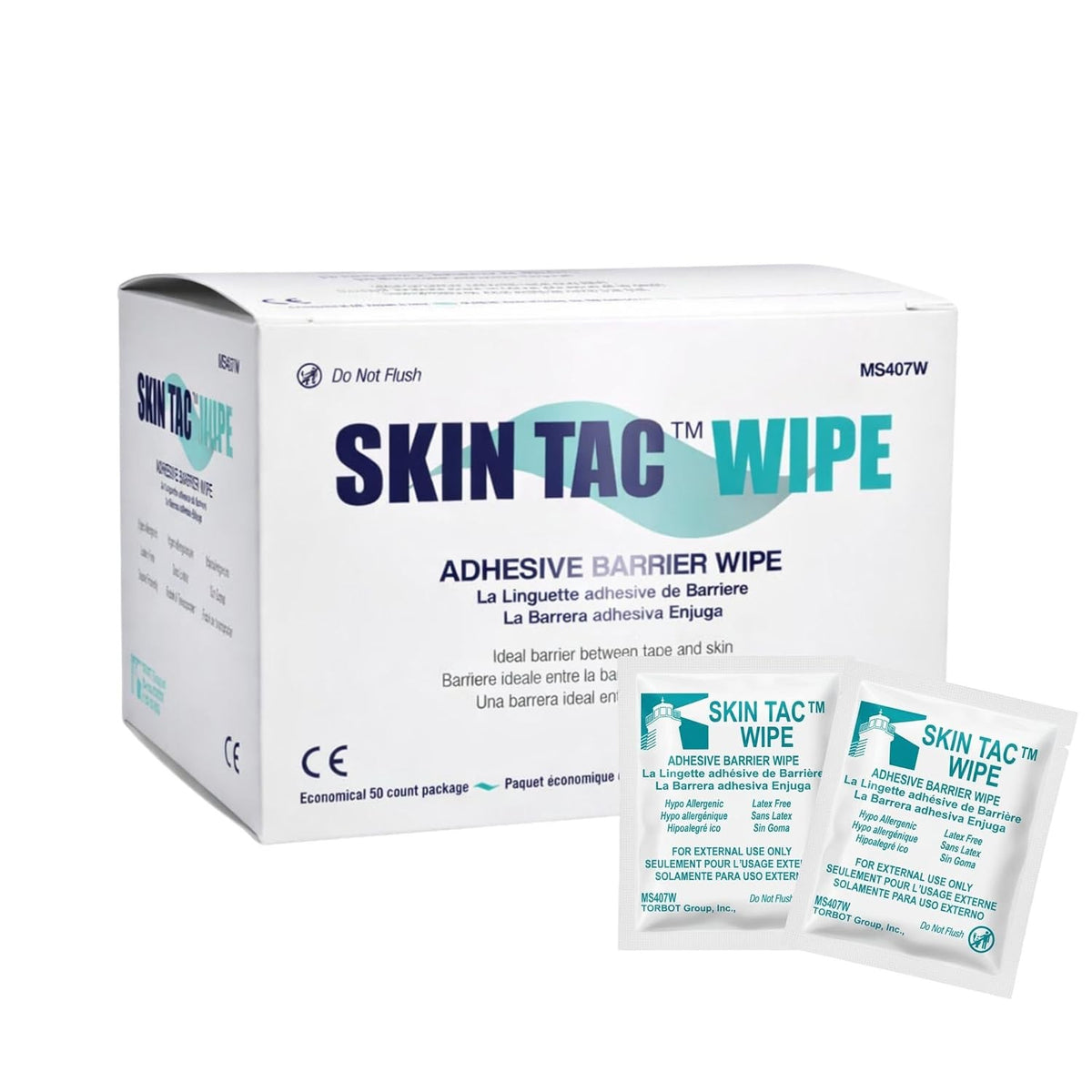 Torbot Skin Tac Skin Barrier Wipe, 2 x 2 Inch