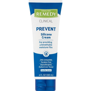 Medline Remedy Clinical Prevent Silicone Cream, Vanilla Scent, 4 fl oz, Case of 24