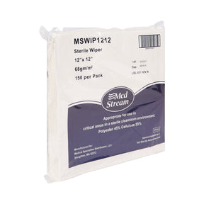 McKesson Cleanroom Wipes, Sterile, White, Cellulose / Polyester, 12 x 12" - MSWIP1212 - LL Medico