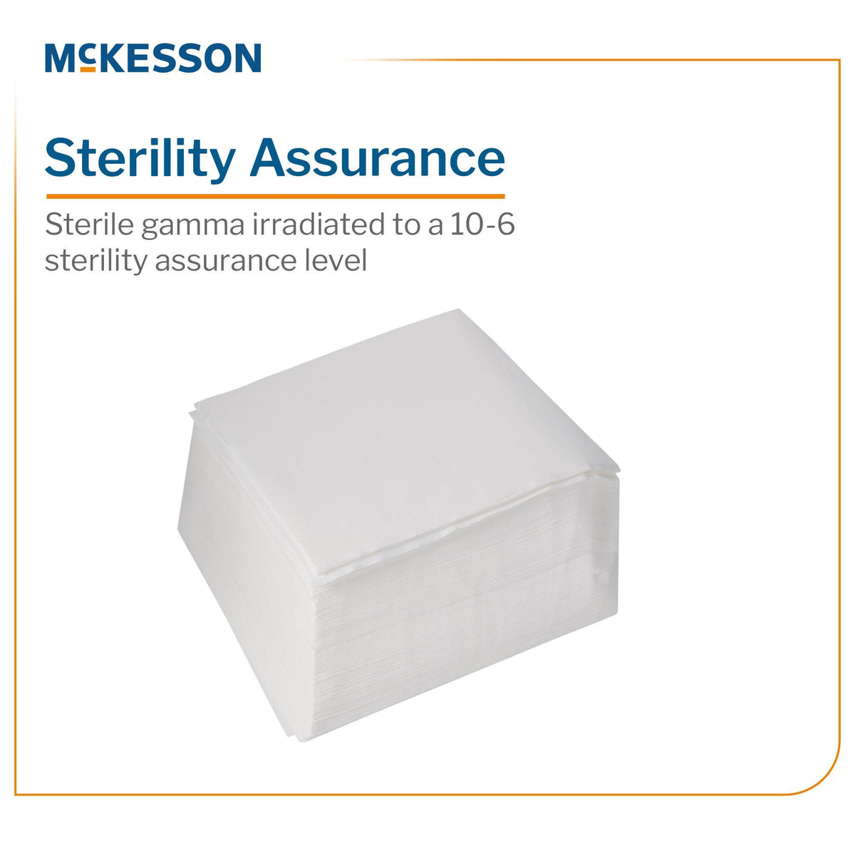 McKesson Cleanroom Wipes, Sterile, White, Cellulose / Polyester, 12 x 12" - MSWIP1212 - LL Medico