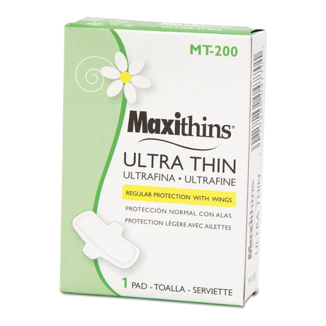 Maxithins Ultra Thin Pads with Wings, Regular Absorbency, Case of 200
