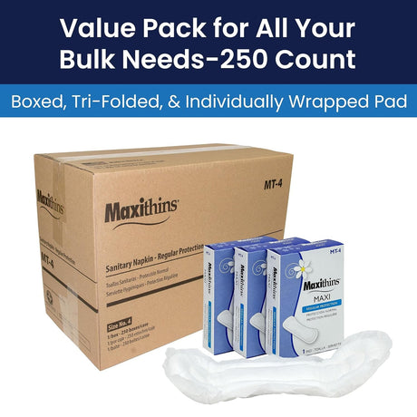 Maxithins Maxi Pad, Regular Protection, Individually Boxed