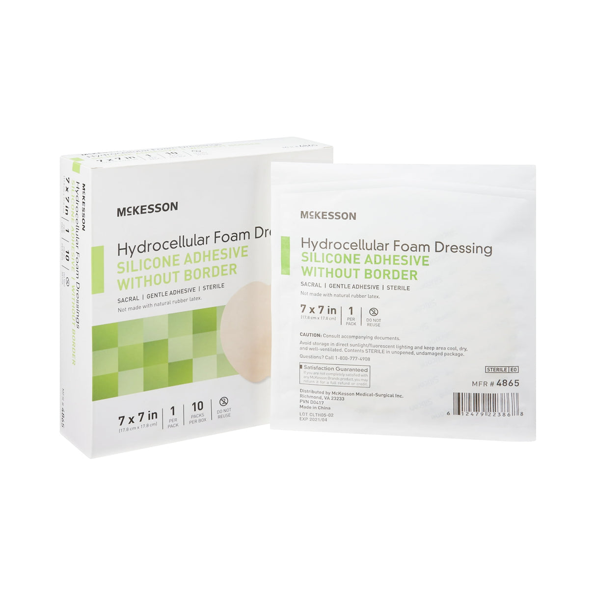 McKesson Hydrocellular Foam Dressing with Border Silicone Adhesive, Sacral