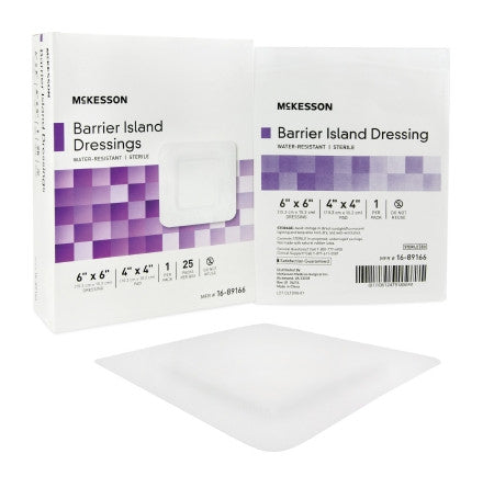 McKesson Composite Barrier Island Dressing, 6 x 6 Inch