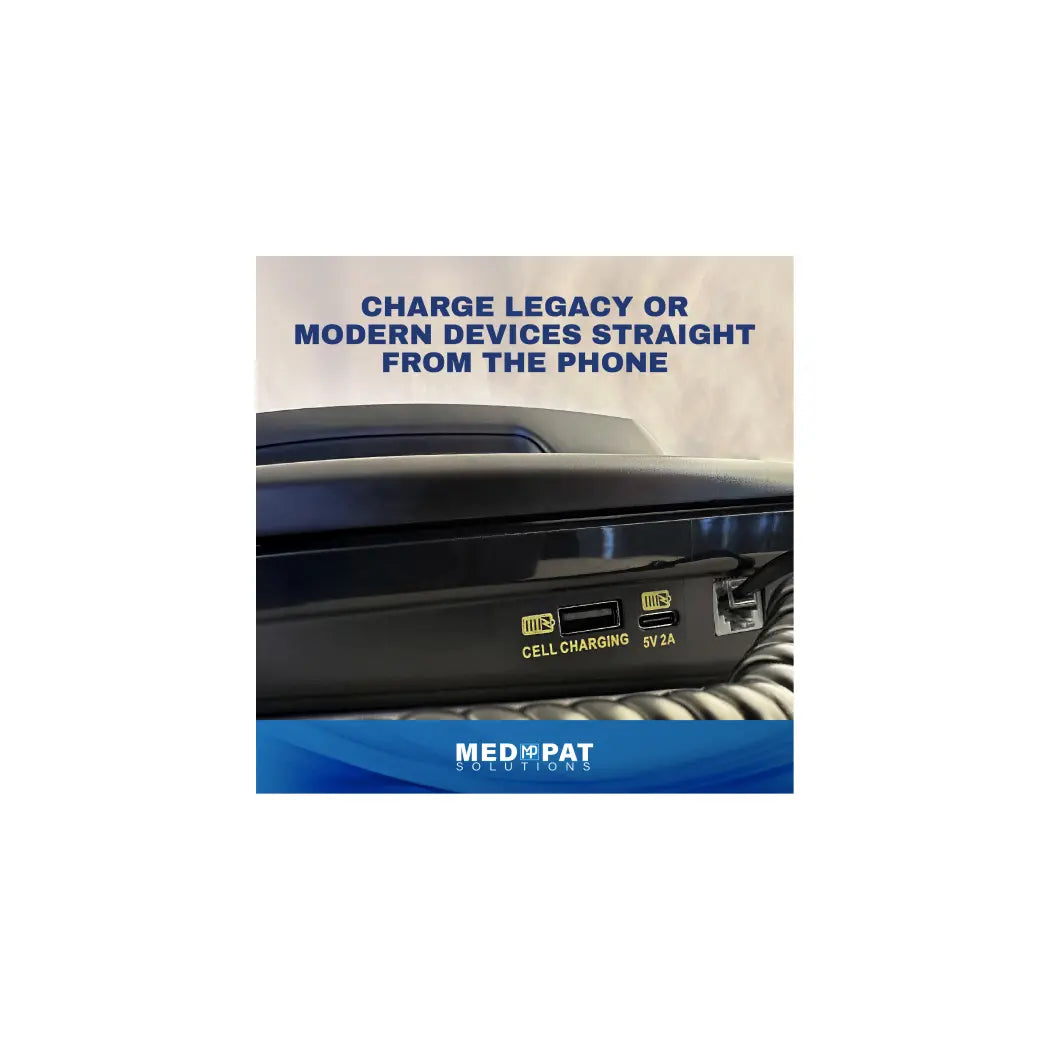 Med-Pat D520U Corded Phone with USB-A & USB-C Charging
