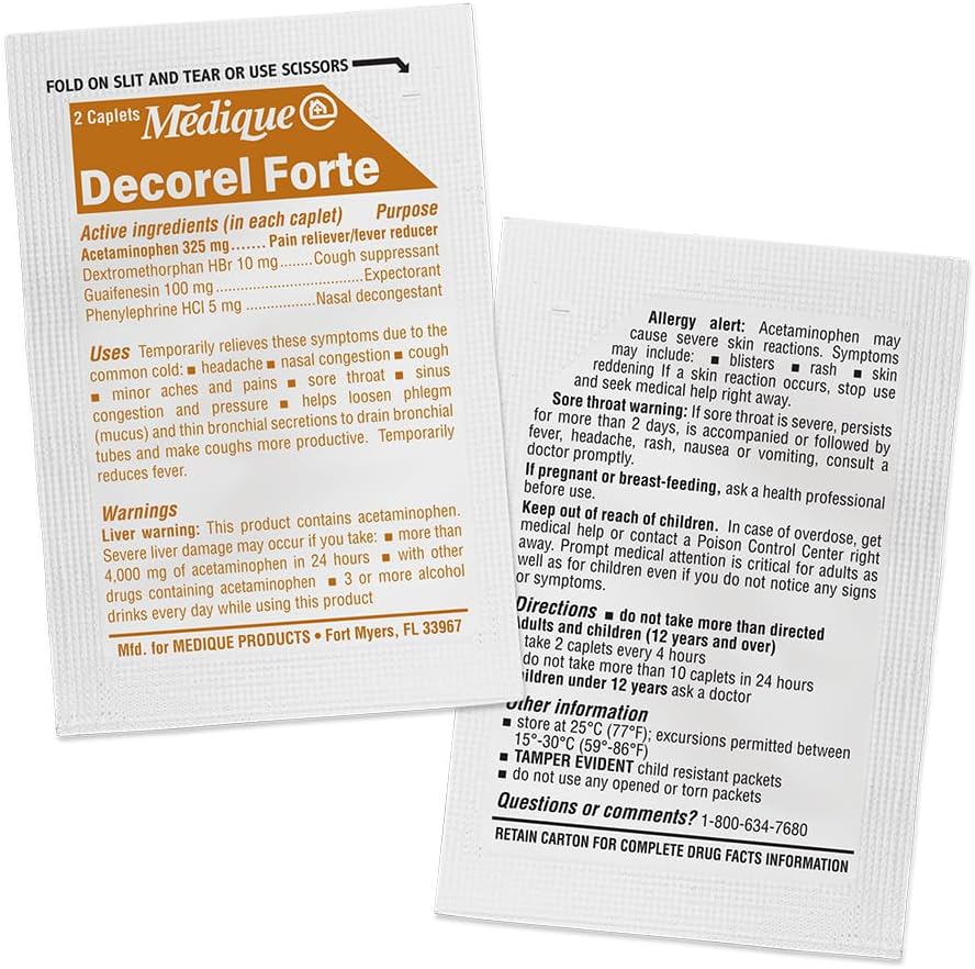 Medique Decorel Forte Severe Cold & Cough Relief, 80 ct