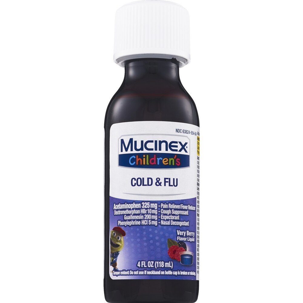 Mucinex Children’s Cold, Cough & Sore Throat Liquid, Mixed Berry, 4 oz