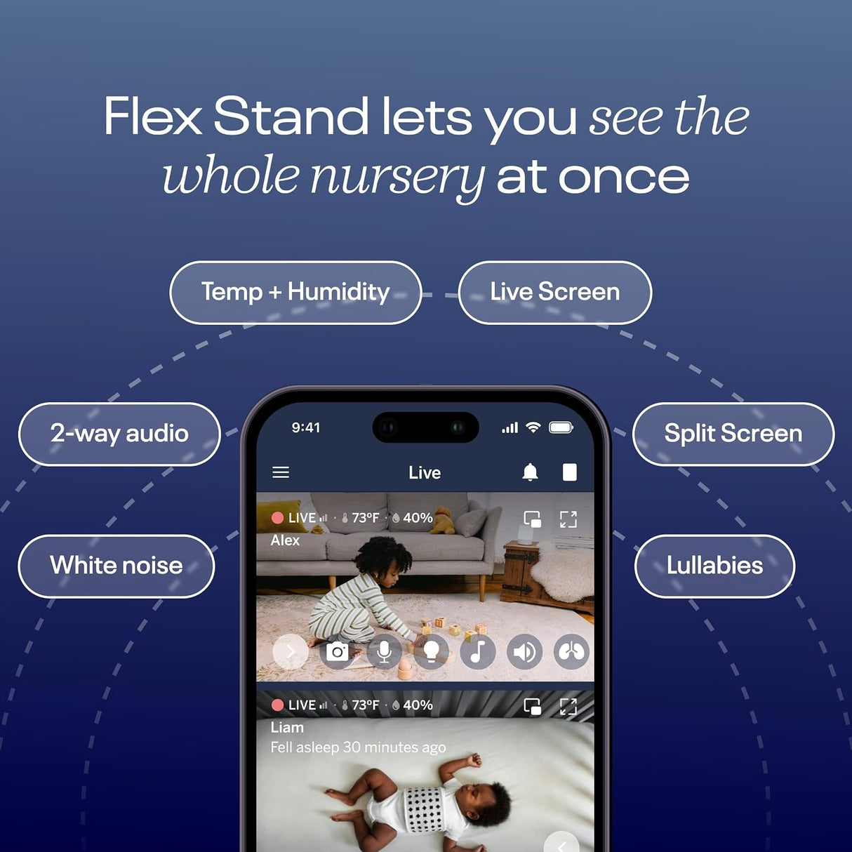 Baby Monitor with Flex Stand Nanit Pro Smart AC Adapter 1080p HD Video Quality