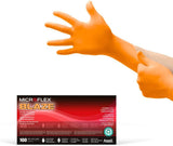 Microflex Blaze Nitrile Exam Gloves, Orange, Large, 100 Count