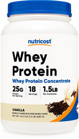 Nutricost Whey Protein Concentrate Powder, Vanilla, 1.5 lb
