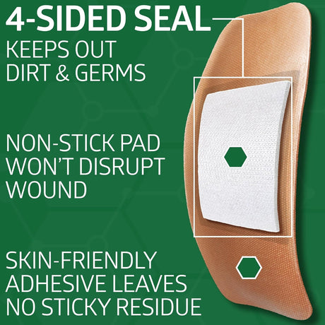 Curad Flex-Fabric Tan Adhesive Strip, 2 x 4 Inch
