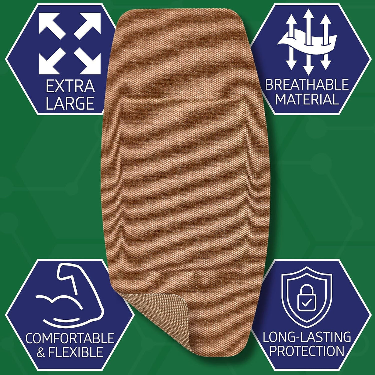 Curad Flex-Fabric Tan Adhesive Strip, 2 x 4 Inch