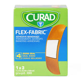 Curad Flex-Fabric Adhesive Bandages, Tan, 4 Sided Seal, Sterile, 1" x 3" - NON25660 - LL Medico