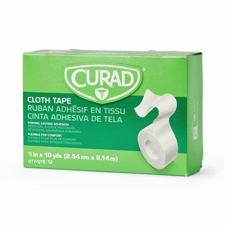 Curad Silk-Like Cloth Medical Tape, 1 Inch x 10 Yard, White