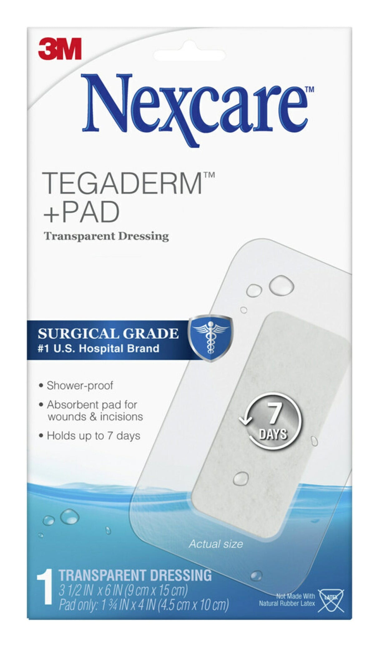 3M Tegaderm Transparent Film Dressing with Pad, 3-1/2 x 6 Inch