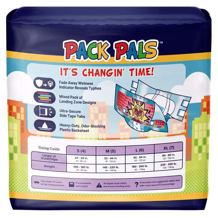 NorthShore PACK PALS 12-Hour Printed Adult Diapers Powered by MegaMax