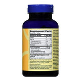 A blue plastic bottle with a yellow label displays supplement facts and nutrition info for Foster & Thrive Omega 3 Fish Oil Supplement by Foster & Thrive, supporting heart and joint health.