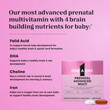 One A Day Prenatal Advanced - Prenatal Vitamins with Folic Acid, Choline, DHA & Iron, 60+60 ct