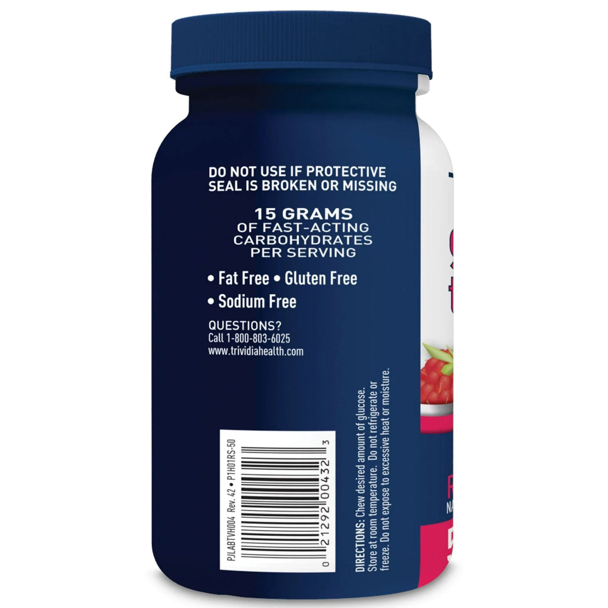 TRUEplus Glucose Tablets, Raspberry, Chewable - P1H01RS-50 - LL Medico