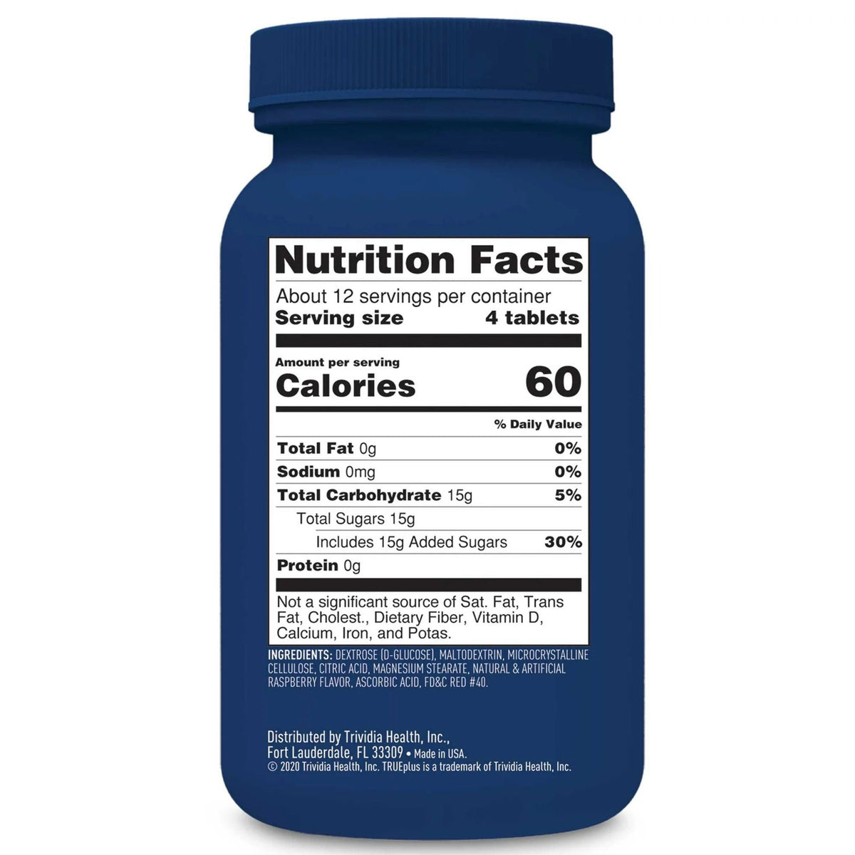 TRUEplus Glucose Tablets, Raspberry, Chewable - P1H01RS-50 - LL Medico