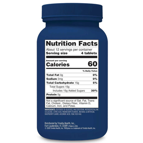 TRUEplus Glucose Tablets, Raspberry, Chewable - P1H01RS-50 - LL Medico