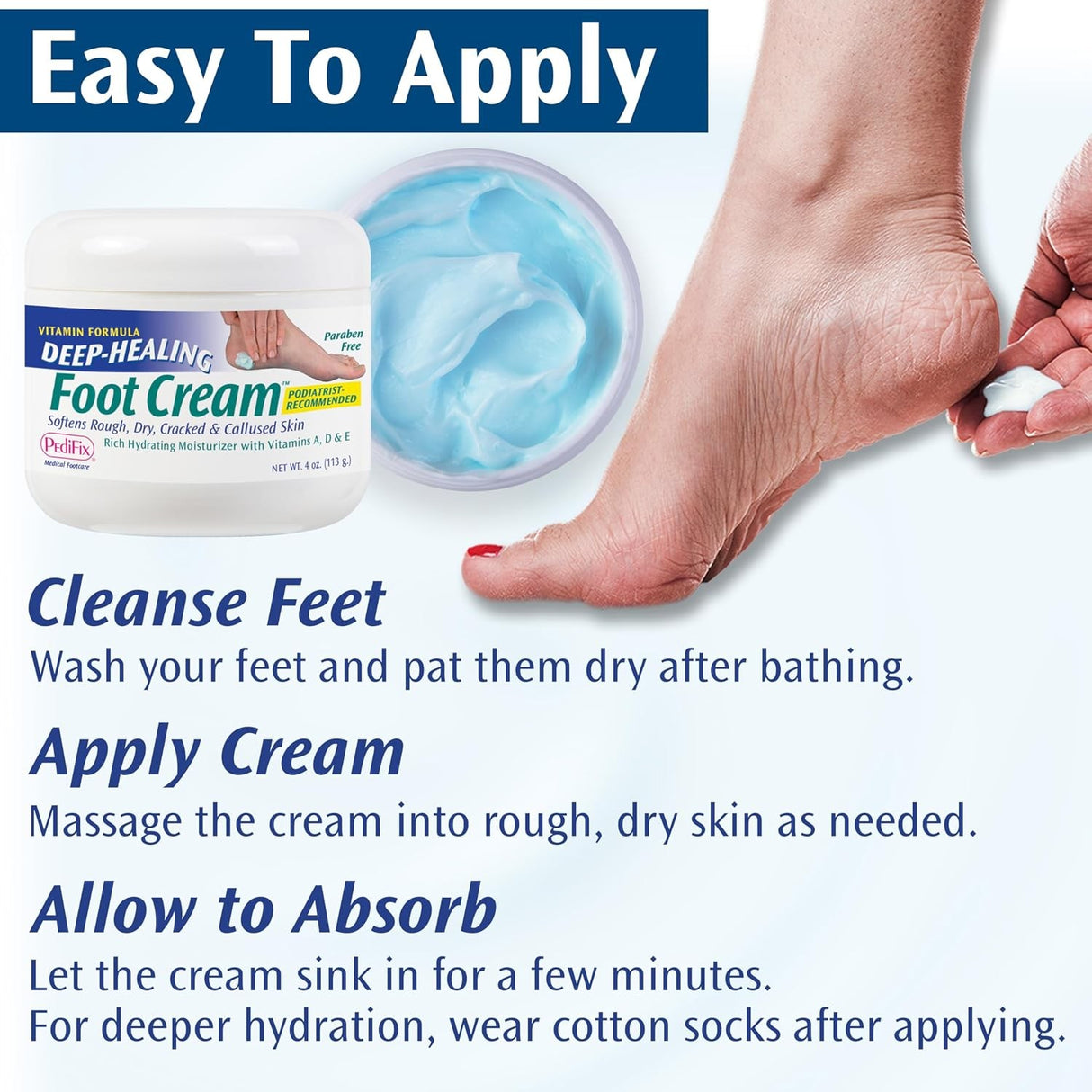 PediFix Deep-Healing Foot Cream, 4 oz Jar