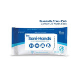 Sani-Hands Hand Sanitizing Wipes, Alcohol, Scented, 5.5" x 8.4" Soft Pack