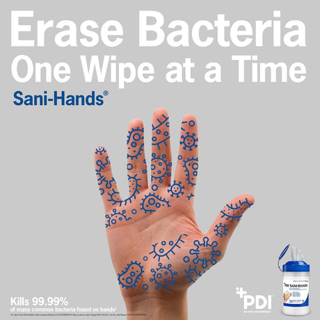 Sani-Hands Hand Sanitizing Wipes, Alcohol, Scented, 5.5" x 8.4" Soft Pack