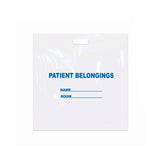 DawnMist Patient Belongings Bag, Plastic, 18.5 x 20", White - PB01 - LL Medico